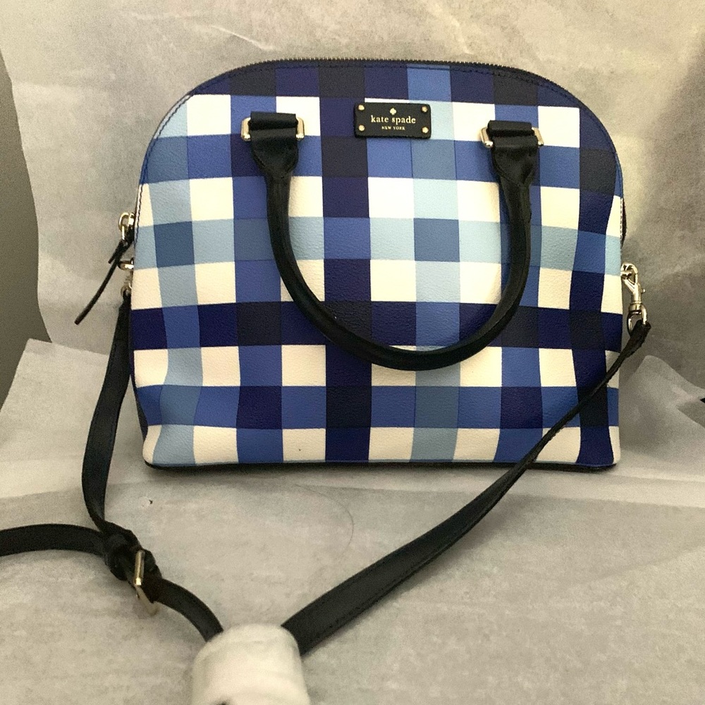 Kate Spade checkered blue and white dome